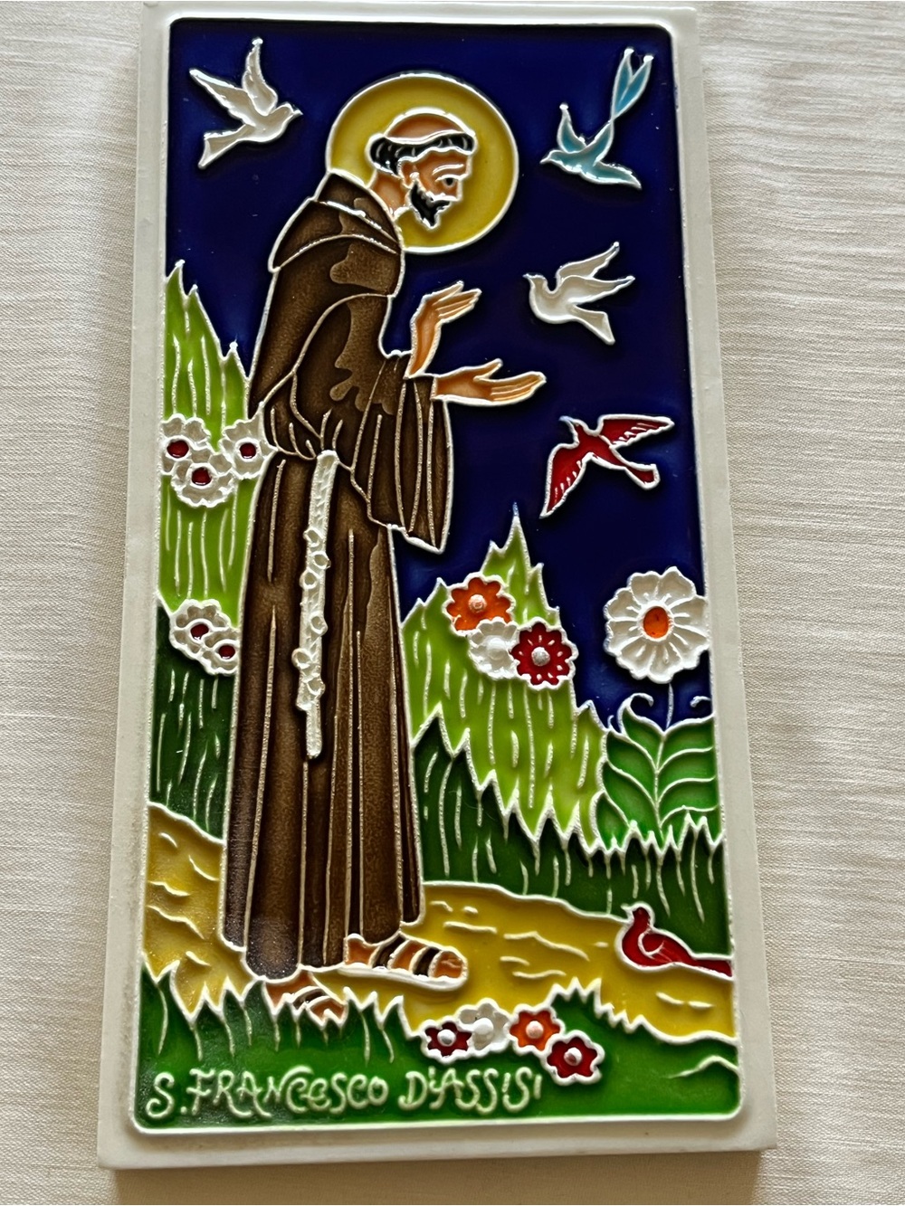 Saint Francis of Assisi Religious Wall Plaque - Multicolor